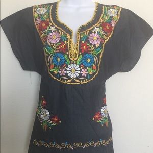 Cotton embroidered denim like blouse. Size M, L,